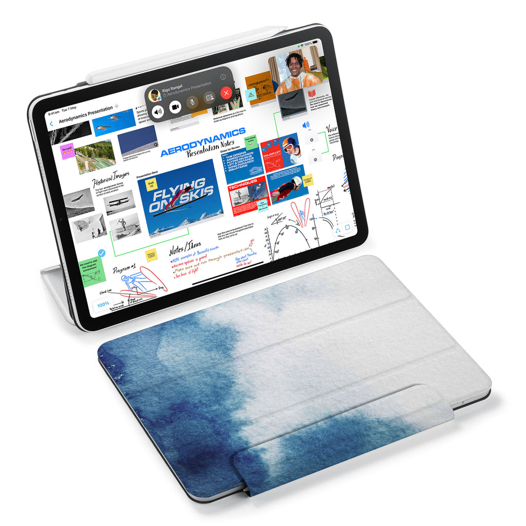 the VistaCase Personalized iPad Slim Fit Case with Abstract Ink Painting design,  Designed with convenience in mind, the case automatically wakes your iPad when opened and puts it to sleep when closed.