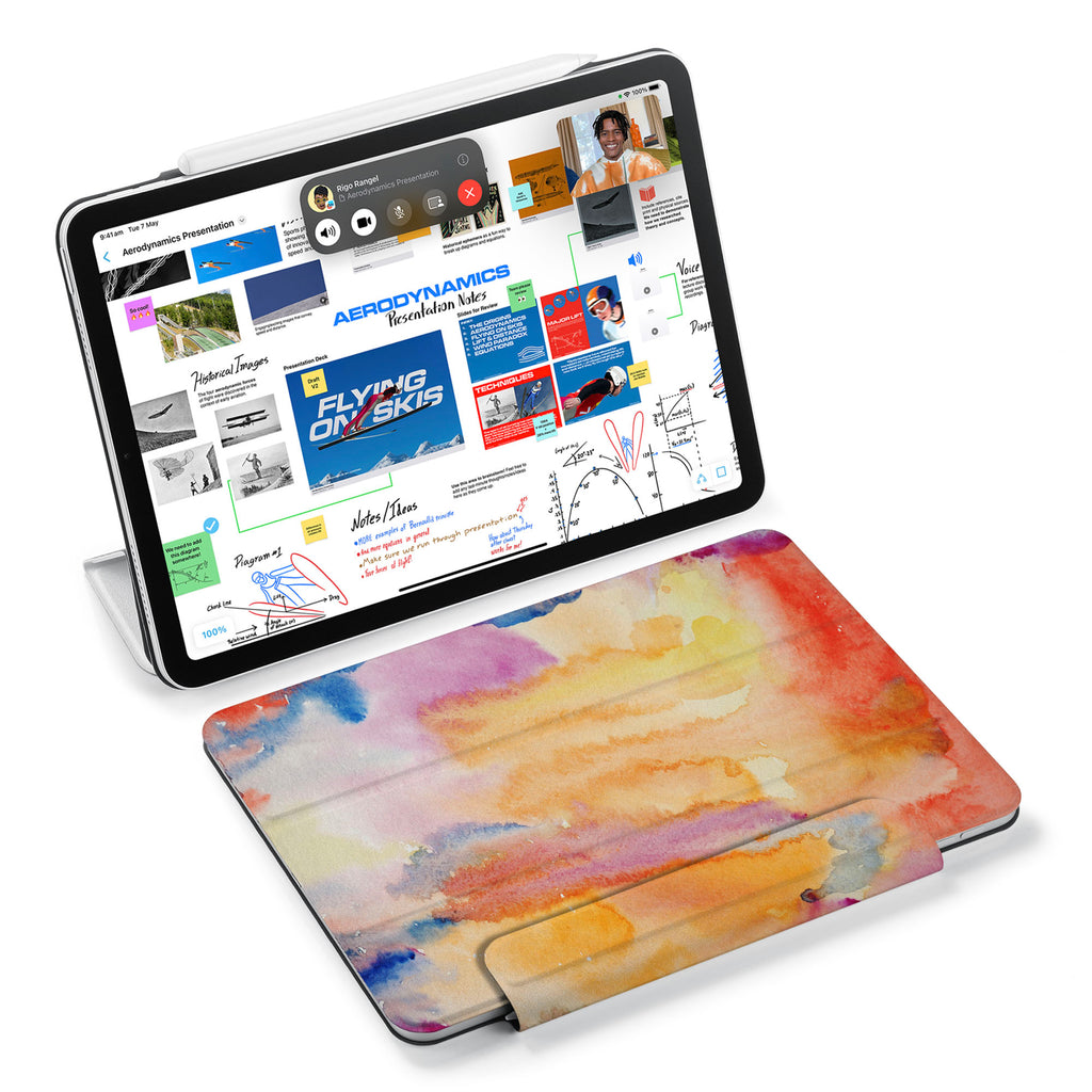 the VistaCase Personalized iPad Slim Fit Case with Splash design,  Designed with convenience in mind, the case automatically wakes your iPad when opened and puts it to sleep when closed.
