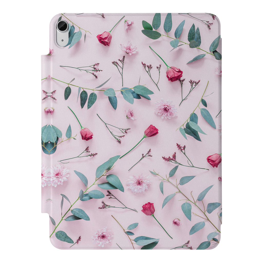 the VistaCase Personalized iPad Slim Fit Case with Flat Flower 2 design,  Crafted with a durable fabric exterior and a soft interior lining.