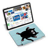the VistaCase Personalized iPad Slim Fit Case with Cat Kitty design,  Designed with convenience in mind, the case automatically wakes your iPad when opened and puts it to sleep when closed.