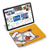 the VistaCase Personalized iPad Slim Fit Case with Cat Fun design,  Designed with convenience in mind, the case automatically wakes your iPad when opened and puts it to sleep when closed.