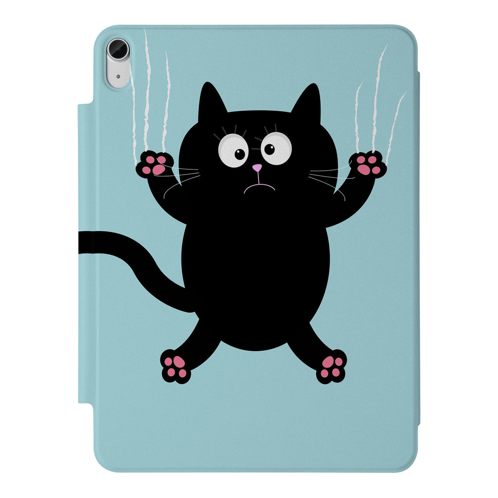 the VistaCase Personalized iPad Slim Fit Case with Cat Kitty design,  Crafted with a durable fabric exterior and a soft interior lining.