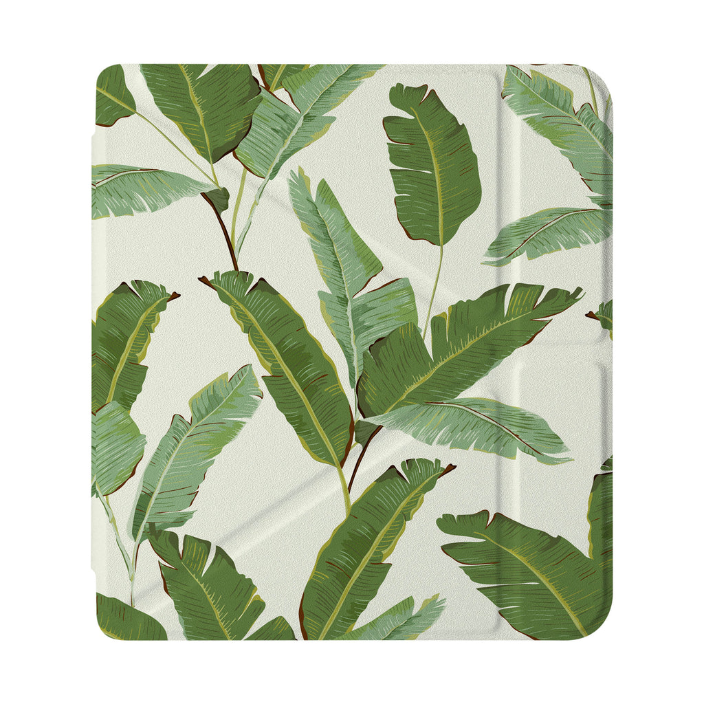 front view of personalized Kobo case with Green Leaves design