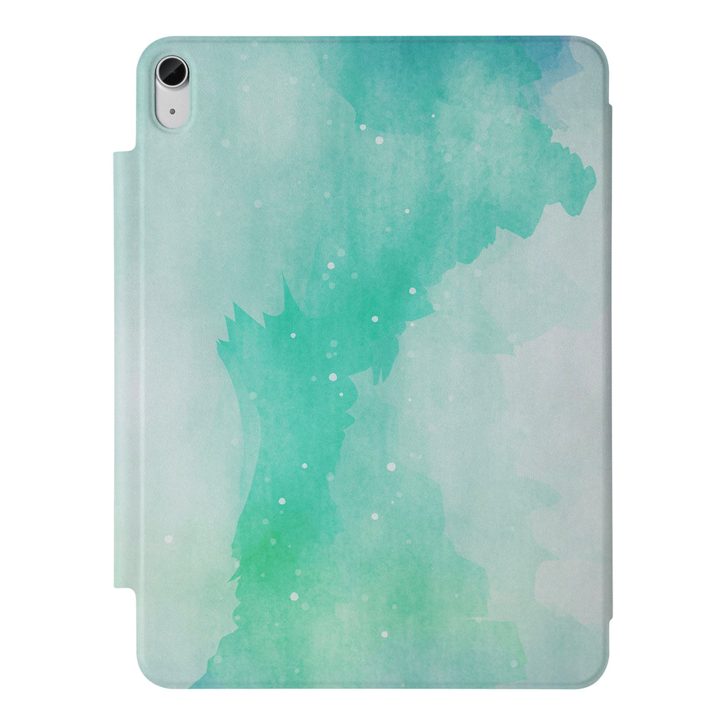 the VistaCase Personalized iPad Slim Fit Case with Abstract Watercolor Splash design,  Crafted with a durable fabric exterior and a soft interior lining.