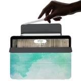the VistaCase Personalized iPad Slim Fit Case with Abstract Watercolor Splash design,  The case includes built-in storage and a cutout for easy magnetic attachment of your Pencil, ensuring it's always within reach.