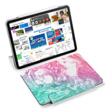 the VistaCase Personalized iPad Slim Fit Case with Abstract Oil Painting design,  Designed with convenience in mind, the case automatically wakes your iPad when opened and puts it to sleep when closed.