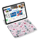 the VistaCase Personalized iPad Slim Fit Case with Flat Flower 2 design,  Designed with convenience in mind, the case automatically wakes your iPad when opened and puts it to sleep when closed.