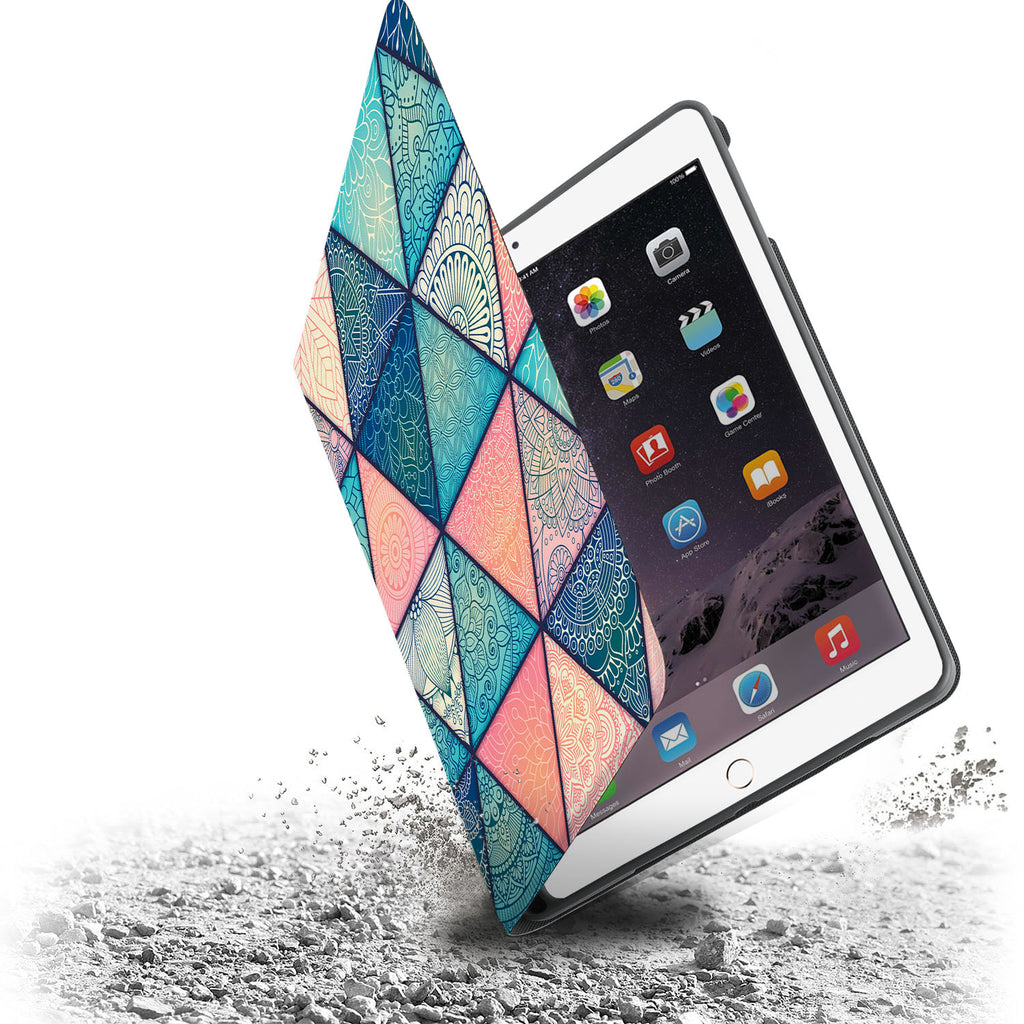Drop protection from the personalized iPad folio case with Aztec Tribal design