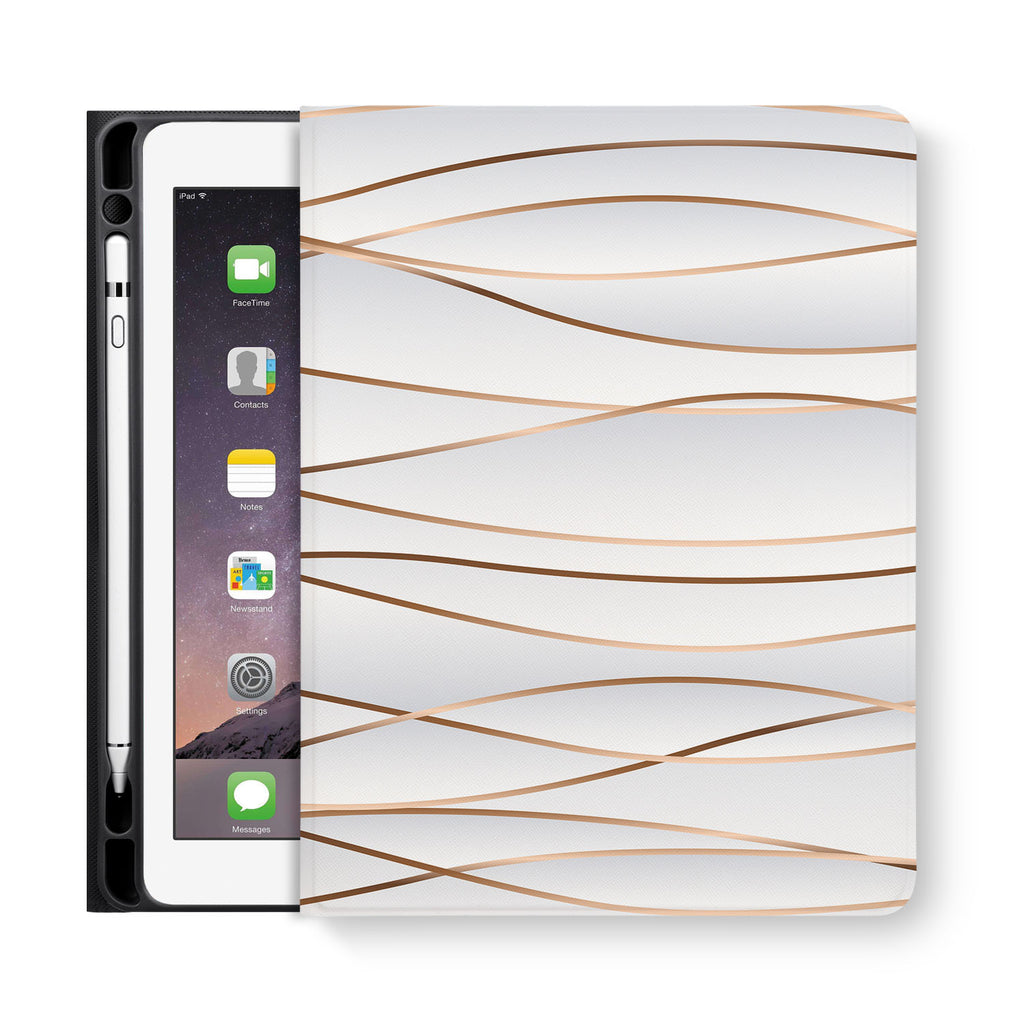frontview of personalized iPad folio case with Luxury design
