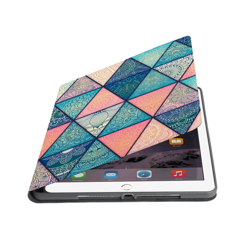 Auto wake and sleep function of the personalized iPad folio case with Aztec Tribal design