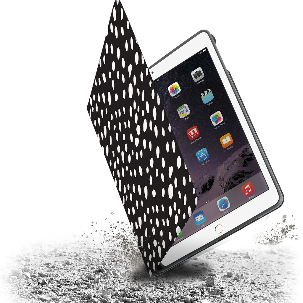Drop protection from the personalized iPad folio case with Polka Dot design