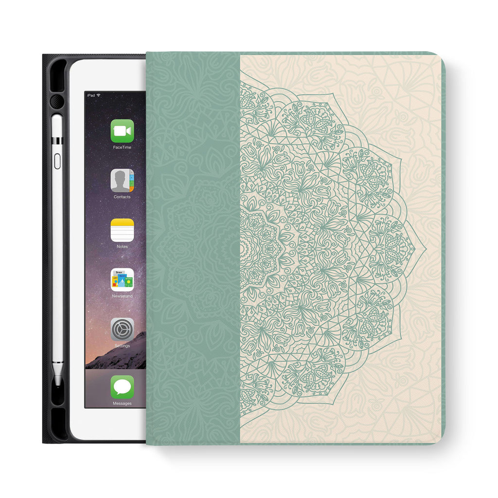 frontview of personalized iPad folio case with 2 design