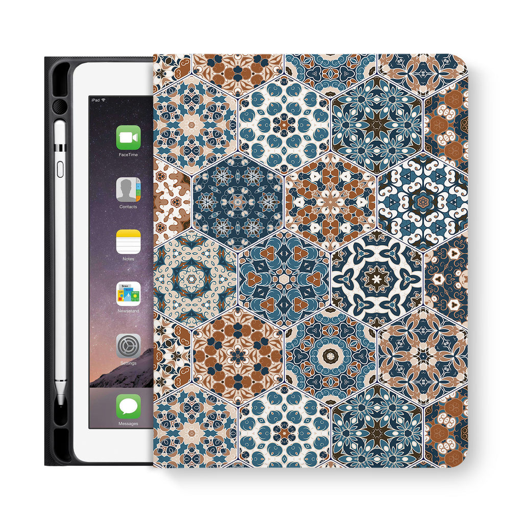 frontview of personalized iPad folio case with 5 design