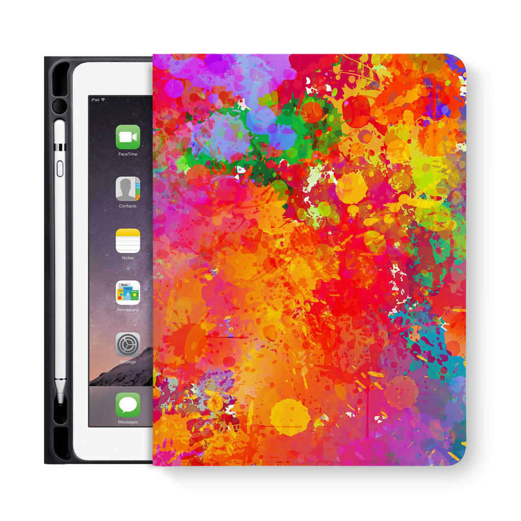 frontview of personalized iPad folio case with 6 design