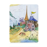 front view of personalized iPad case with pencil holder and Fairy Tale design