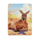 front view of personalized iPad case with pencil holder and Australia Wild Animal design