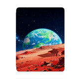 front view of personalized iPad case with pencil holder and Universe design