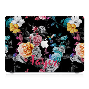 Macbook Premium Case - Black Flower