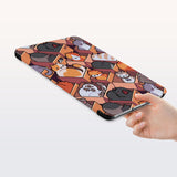 a hand is holding the Personalized Samsung Galaxy Tab Case with Sushi Cats design