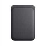 Black Leather Card Holder for iPhone MagSafe Compatible