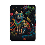 front view of personalized kindle paperwhite case with Cute Cat design