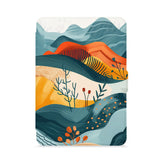 front view of personalized kindle paperwhite case with Colorful Mountain design