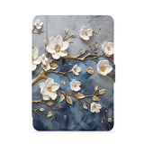 front view of personalized kindle paperwhite case with Flower Art design