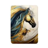 front view of personalized kindle paperwhite case with Horses design