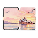 the whole front and back view of personalized kindle case paperwhite case with Australia Oil Painting design