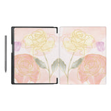 swap - Vista Case reMarkable Folio case with Artistic Flower Design has an integrated holder for pen marker so you never have to leave your extra tech behind.