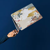 personalized microsoft laptop case features a lightweight two-piece design and Japanese Pattern print