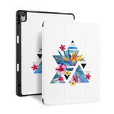 front and back view of personalized iPad case with pencil holder and 04 design