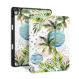 front and back view of personalized iPad case with pencil holder and 06 design