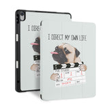 front and back view of personalized iPad case with pencil holder and 08 design