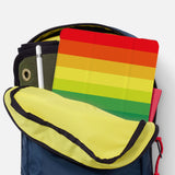 iPad SeeThru Casd with Rainbow Design has Secure closure