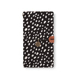 the front top view of midori style traveler's notebook with Polka Dot design