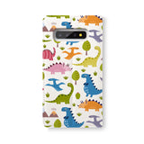 Back Side of Personalized Samsung Galaxy Wallet Case with Dinosaur design - swap