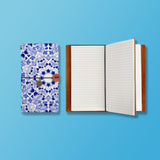 the front top view of midori style traveler's notebook with Aztec Tribal design