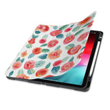 front view of personalized iPad case with pencil holder and Rose design