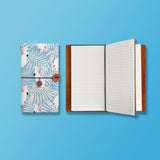 the front top view of midori style traveler's notebook with Bird design