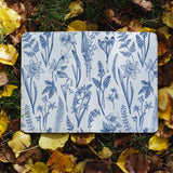 flat view of personalized RFID blocking passport travel wallet with Flower design