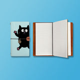 the front top view of midori style traveler's notebook with Cat Kitty design