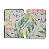 the whole front and back view of personalized kindle case paperwhite case with Pink Flower design