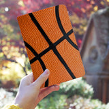 a girl holding personalized RFID blocking passport travel wallet with Sport design