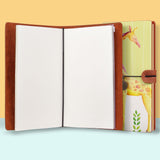 the front top view of midori style traveler's notebook with Cute Animal 2 design