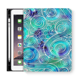 frontview of personalized iPad folio case with 5 design