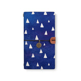 the front top view of midori style traveler's notebook with 6 design