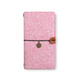 the front top view of midori style traveler's notebook with 6 design