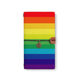 the front top view of midori style traveler's notebook with Rainbow design