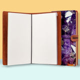 the front top view of midori style traveler's notebook with Crystal Diamond design